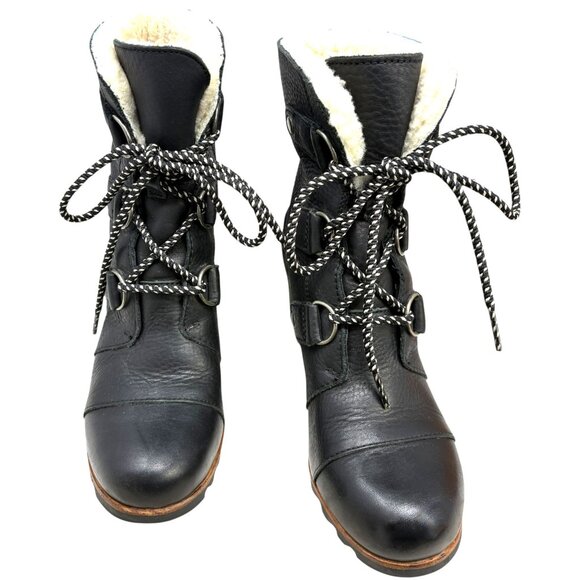 Sorel NL2703 Joan of Arctic Wedge Mid Shearling Lace Up Boot - Picture 10 of 13